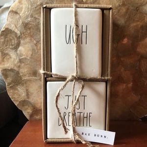 Rae Dunn “ugh” & “just breathe” desk set